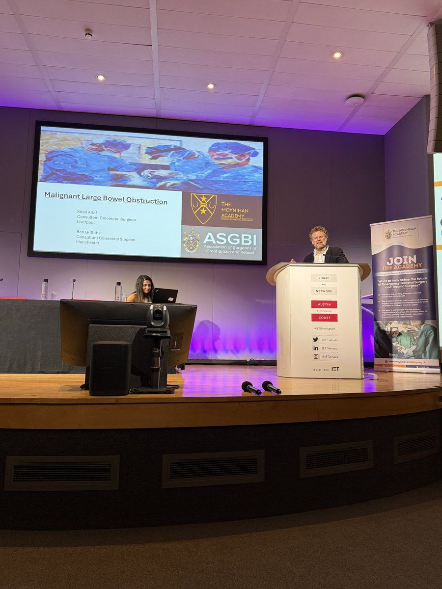 ASGBI Moynihan Academy (@asgbi_ma) on Twitter photo Next up we have <a href="/bengriffiths73/">Ben Griffiths</a> and <a href="/K1ranAltaf/">Kiran Altaf - FRCS, PhD</a> speaking to us about Malignant Large Bowel obstruction
#MAOnCall Next up we have <a href="/bengriffiths73/">Ben Griffiths</a> and <a href="/K1ranAltaf/">Kiran Altaf - FRCS, PhD</a> speaking to us about Malignant Large Bowel obstruction
#MAOnCall