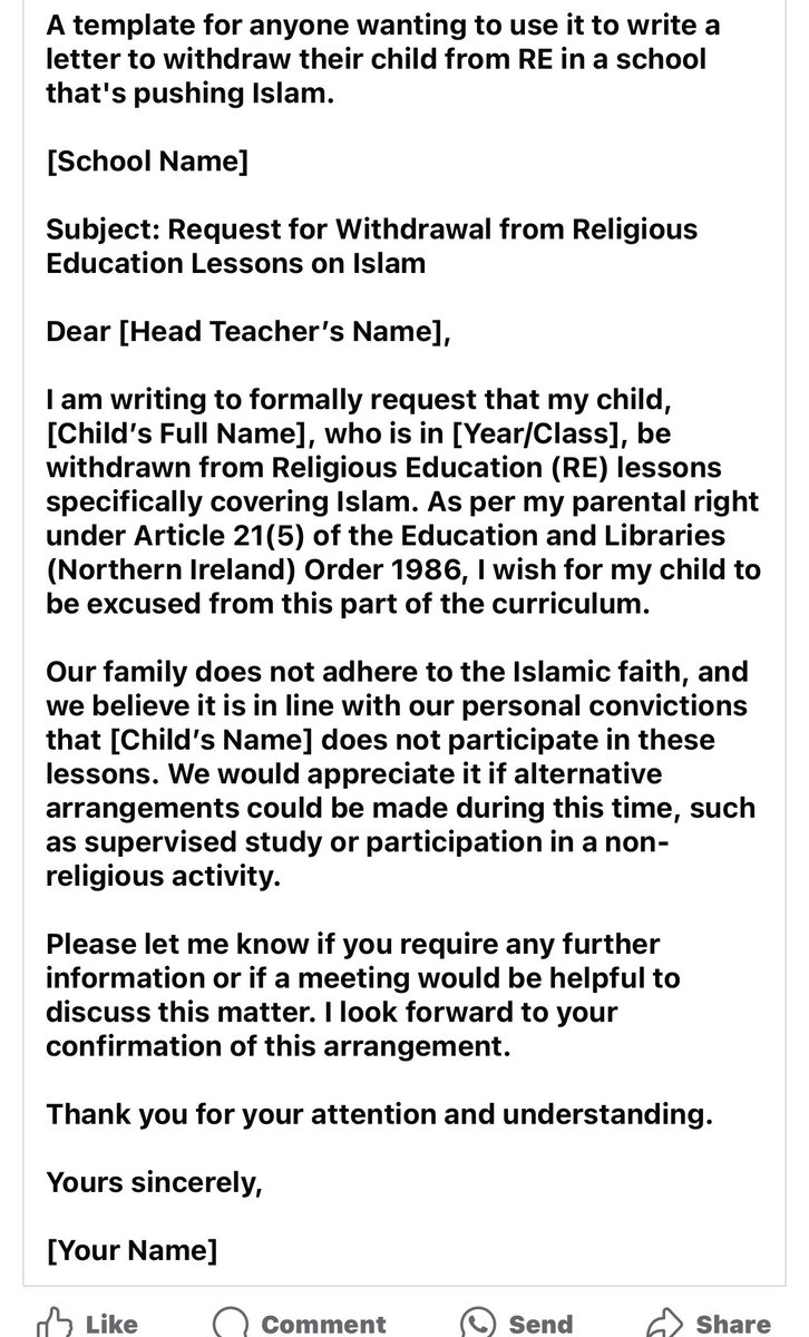 Everyone who has children! This is a template to withdraw your kids from Islam classes! 
Please share and share and what it some more! 
<a href="/elonmusk/">Elon Musk</a> <a href="/EssexPR/">Adam Brooks AKA EssexPR 🇬🇧</a> <a href="/Basil_TGMD/">Basil the Great</a> <a href="/HoodedClaw1974/">Patriotic 🇬🇧 Nation 🟣</a> <a href="/TheBritLad/">The British Patriot</a> <a href="/GoldingBF/">Paul Golding</a> <a href="/UKIP/">UK Independence Party</a> <a href="/NickTenconi/">Nick Marcel Tenconi</a> <a href="/ActivePatriotUK/">Active Patriot</a> <a href="/PatrickChristys/">Patrick Christys</a>