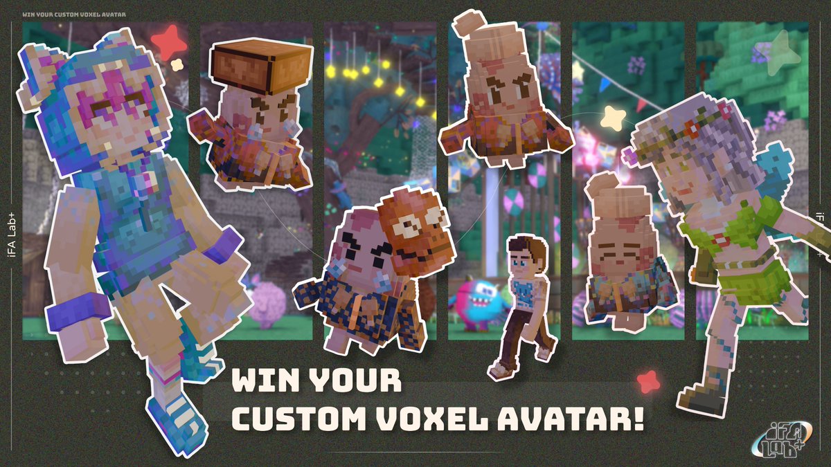 iFA Lab+ (come play & grab the SAND) (@ifa_lab_plus) on Twitter photo Win Your Own Custom Voxel Avatar! 🕹️
Ever dreamed of seeing yourself, your beloved pet, or your favorite NFT as a cute voxel avatar? Now’s your chance—don’t miss out!💖
How to Enter:
1️⃣Follow <a href="/iFA_Lab_plus/">iFA Lab+ (new Sandbox Game open!)</a>
2️⃣Like & Retweet this post
3️⃣Comment below and tell us what avatar you'd Win Your Own Custom Voxel Avatar! 🕹️
Ever dreamed of seeing yourself, your beloved pet, or your favorite NFT as a cute voxel avatar? Now’s your chance—don’t miss out!💖
How to Enter:
1️⃣Follow <a href="/iFA_Lab_plus/">iFA Lab+ (new Sandbox Game open!)</a>
2️⃣Like & Retweet this post
3️⃣Comment below and tell us what avatar you'd