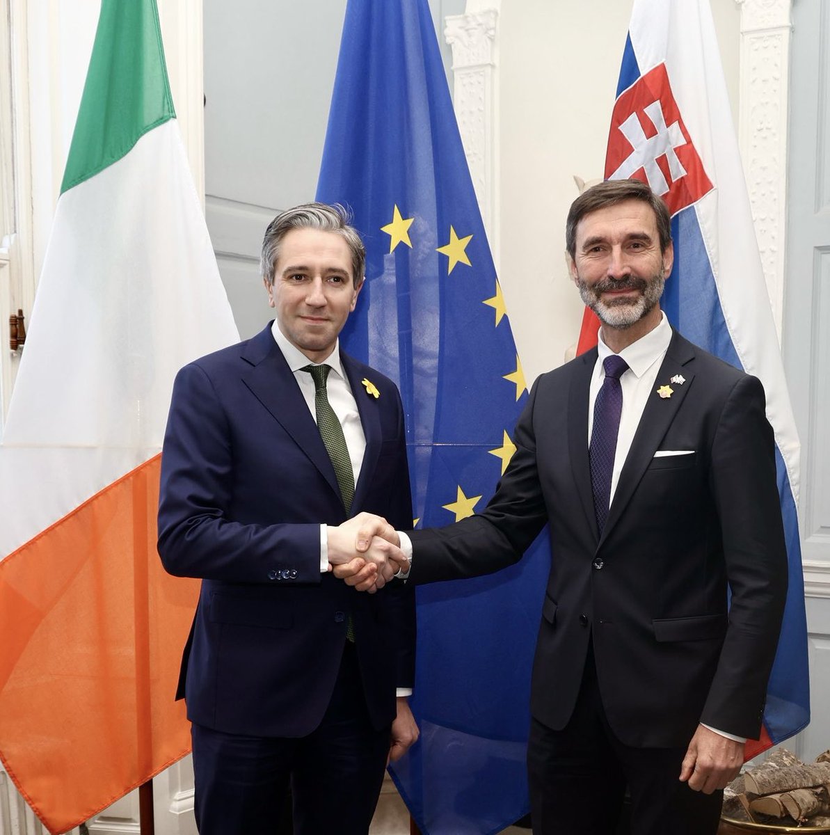 Met with Slovak FM Juraj Blanár in Dublin this morning. 

We marked our ongoing bilateral relationship and discussed the latest developments on trade. 

We agreed that the EU must act strategically and together over the coming period.