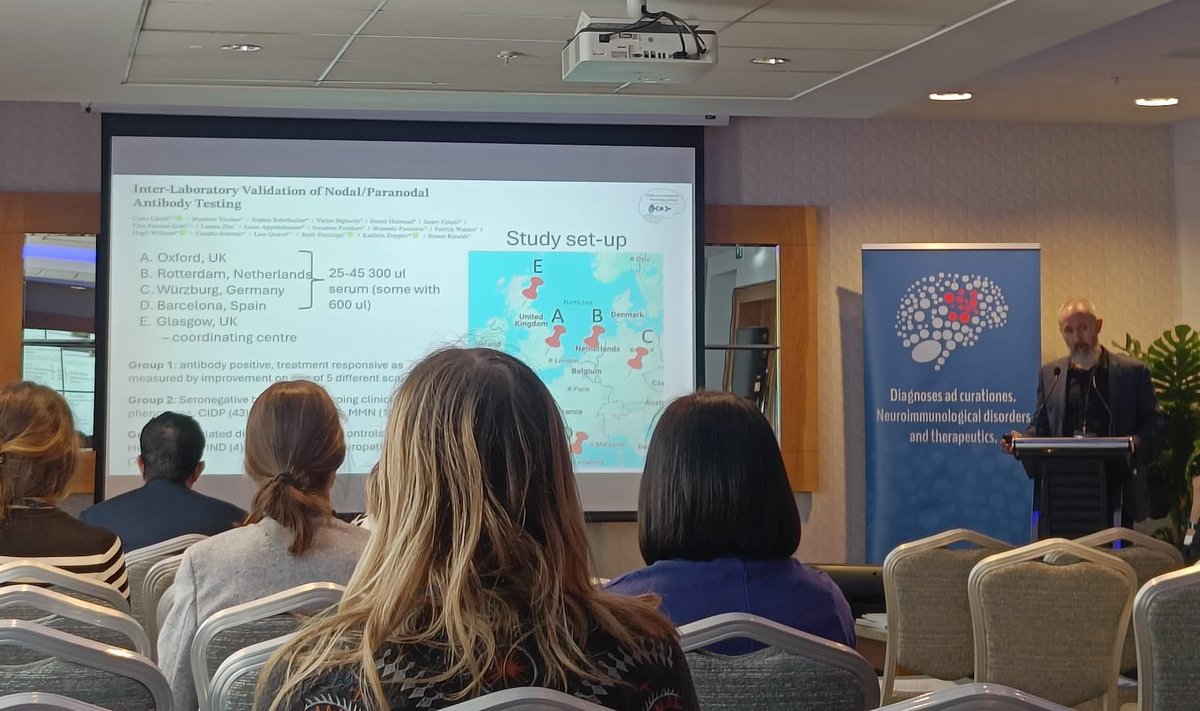 Great first session with Dr Patrick Waters of University Oxford presenting the utility Acetylcholine Receptor assays in diagnoses,  followed by Prof Eoin Flanagan, of Mayo Clinic Rochester, discussing MOG antibody associated diseases.

#NeuroInflammatoryForum2025