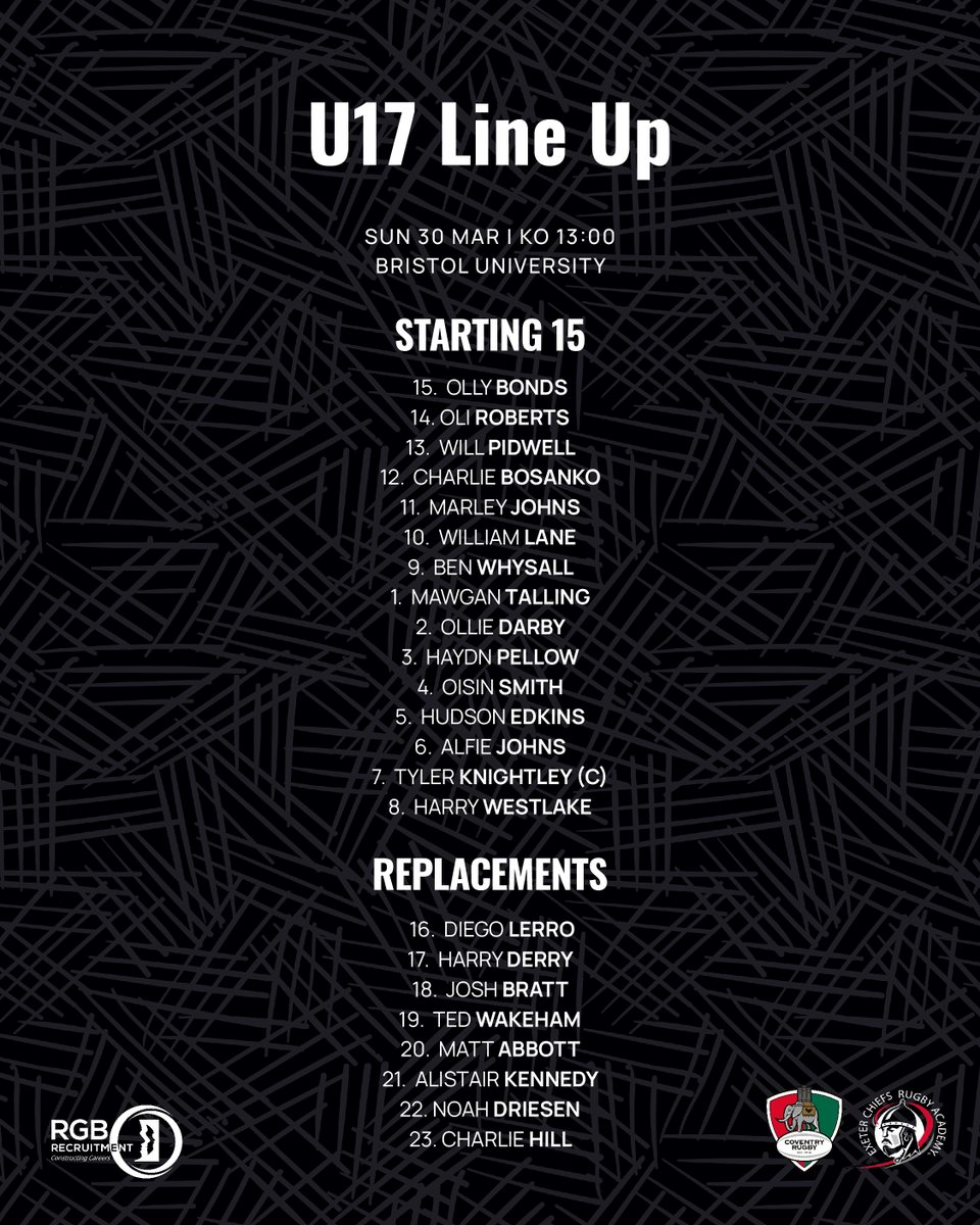Our U16 and U17 are back in action this weekend 💪 

📆 Sunday, March 30 
🆚 Coventry 
📍 Bristol University 
⏰ KO 13:00 (U17) and 15:00 (U16)

#JointheJourney