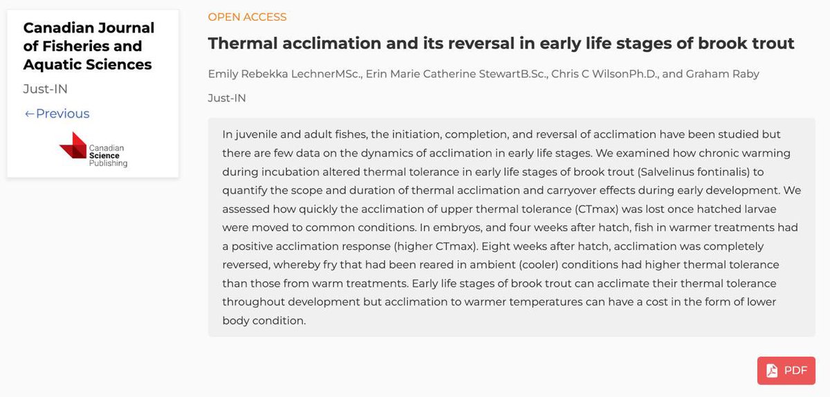 New things coming to <a href="/cjfas/">Canadian Journal of Fisheries and Aquatic Sciences</a> ! 

I’m happy to announce that my 3rd first-author paper from my MSc is nearly published. I’m extremely grateful for all the support given by my previous lab and I can’t wait to add to the growing lit on early life stage thermal tolerance 🐣