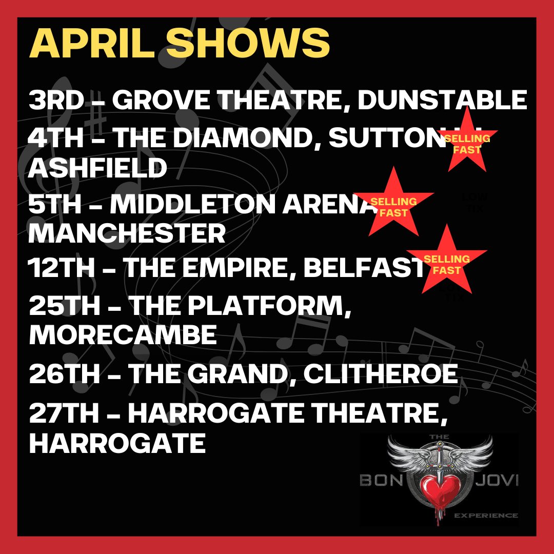 bonjoviexp's tweet photo. April’s looking EGG-citing! 🥚🎸
Some shows are selling fast-don’t let your chance to grab tickets slip away 🎟👇
https://t.co/xqES3EaJTZ
#BonJoviExperience #LiveMusic #RockOn #EasterVibes #SellingFast #DontMissOut #UKGigs #AprilShows #LetItRock #LivinOnAPrayer https://t.co/YemfYM0exN