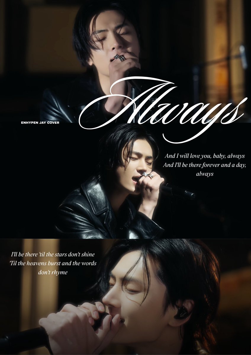 parkjaydaily's tweet photo. Jay’s heartfelt cover of Always by Bon Jovi truly captures the song’s timeless emotion. His passion, vocals, and rockstar energy make this a performance to remember and like the lyrics we will love you always, Jay! 🤘🎸

ENGENE WILL LOVE JAY ALWAYS 
#JAY_2ndCoverBonJovi #제이 #ジェイ #엔하이픈_제이 #ENHYPEN_JAY
@ENHYPEN