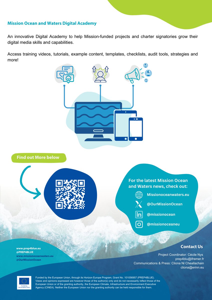 Are you writing a proposal for the upcoming #HorizonEU calls? 🇪🇺🌍About to kick off an ocean or water science project under #MissionOcean🌊

#PREP4BLUE has a range of resources to help you work towards the Mission's citizen engagement target outcomes! prep4blue.eu/resources/