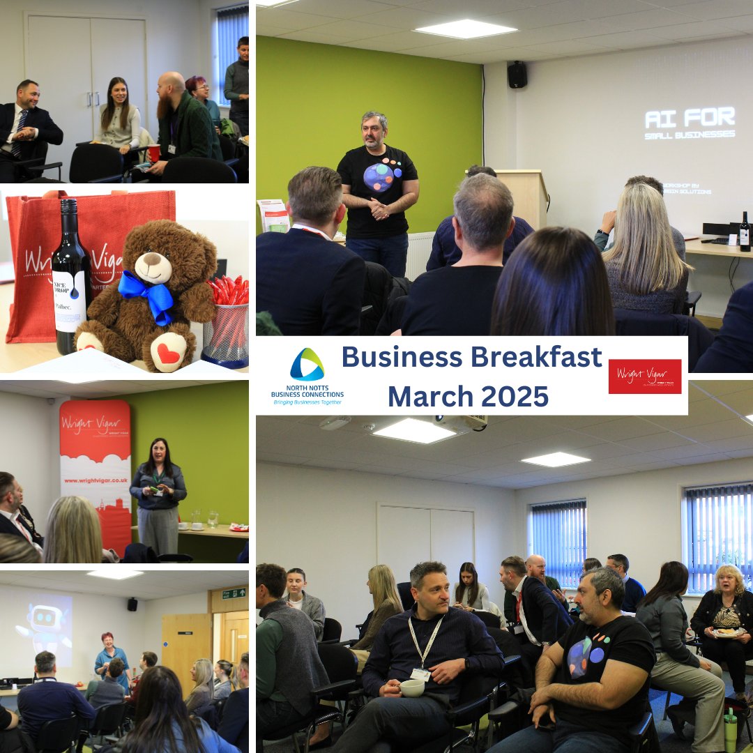 March Business Breakfast Proved To Be Another Very Insightful Meeting.
Thank you to <a href="/wrightvigar/">Wright Vigar</a> Retford for hosting this month’s Business Breakfast where we heard from Artificial Intelligence expert, Usman Pasha Siddiqui from Margin Solutions Ltd.