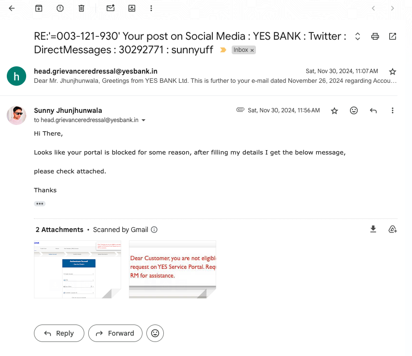 sunnyuff's tweet photo. @YESBANK @RBI @FinMinIndia 
NRI Story: My KYC pending so you blocked my account, 

Tried to use the portal - never works, and the RM never responds
Cannot fund account but yes bank deducting non maintenance charges

today i got a message that whole money in account is gone? https://t.co/cmJ5fXEkVN