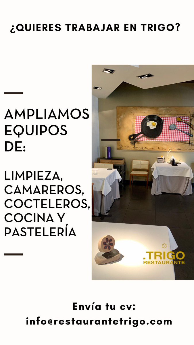 Ampliamos equipos en Trigo y <a href="/Trigo_Eventos/">Trigo Eventos</a>. 

¿Quieres trabajar con nosotros? 👇🏻