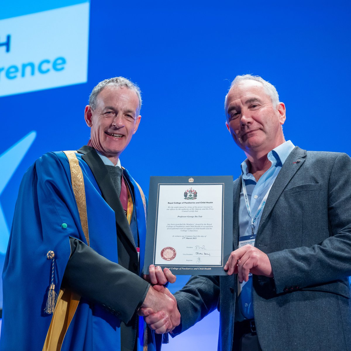 👏 Congratulations to our 2025 RCPCH Member Award Winners Professor Bob Phillips and Professor George Du Toit for their exceptional work in support of child health.

#RCPCH25