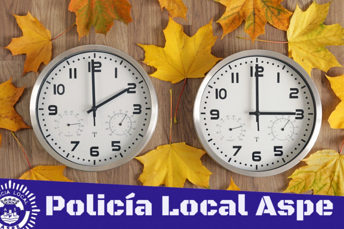 🚨⏰ ¡ATENCIÓN, CIUDADANOS! LLEGA EL CAMBIO DE HORA Y NO QUEREMOS DESPISTADOS POR LAS CALLES 😜 ⏰🚨
⏳ A las 2:00 serán las 3:00 
Recuerda: la madrugada del sábado al domingo, ADELANTA TU RELOJ y no te quedes en el limbo temporal. 🚔⏰
