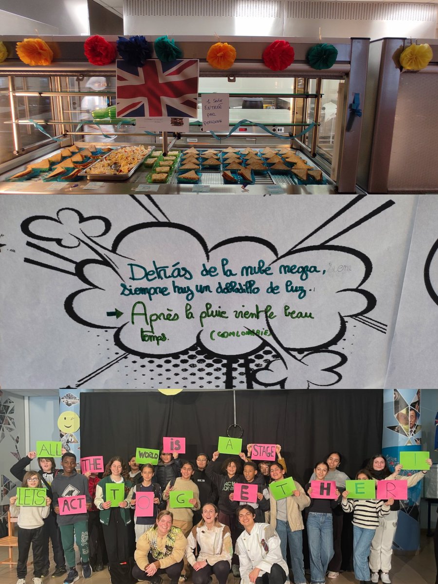 CMontDuplan's tweet photo. Semaine des langues🇧🇷🇨🇮🇪🇦🇬🇧🇵🇹🇮🇹🇺🇦🇫🇷🇺🇸🇵🇰🇲🇦🇨🇳🇲🇱
Collège cosmopolite #upe2a
#dispositifsbilangue #repasautourdumonde #enigmes #chants #proverbes #productions #compagniedetheâtreanglaise
@acmontpellier @Dsden30 https://t.co/udKCkpH9iA