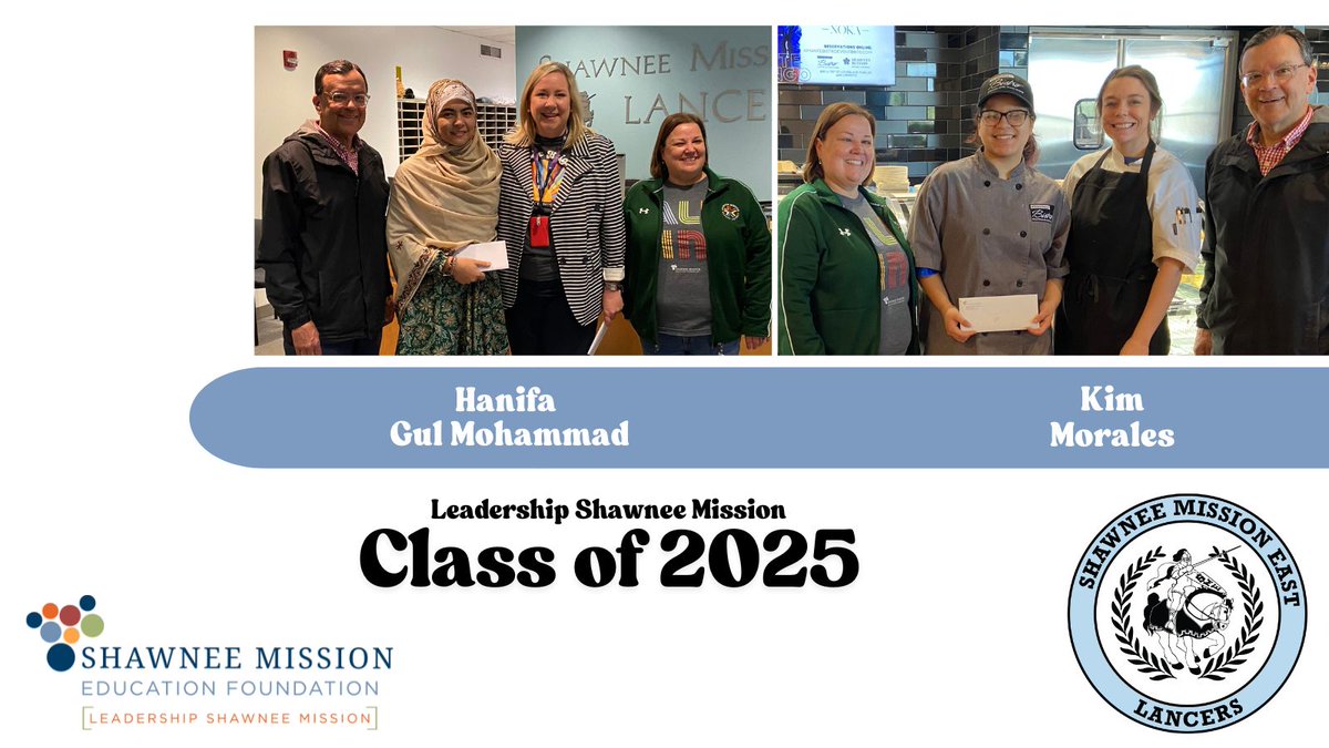 Shawnee Mission Education Foundation (@thesmef) on Twitter photo Congratulations to Hanifa and Kim from <a href="/SMEastLancers/">SME Lancers</a>! Welcome to #LeadershipShawneeMission! Congratulations to Hanifa and Kim from <a href="/SMEastLancers/">SME Lancers</a>! Welcome to #LeadershipShawneeMission!