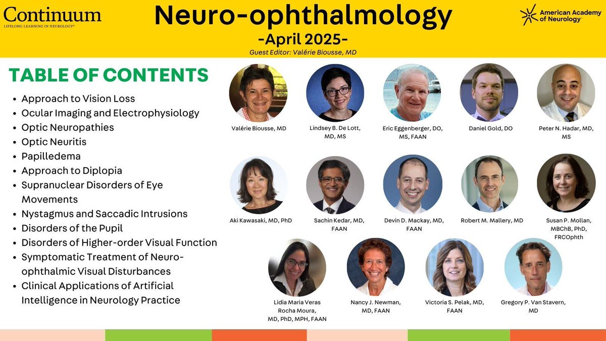 Continuum: Lifelong Learning in Neurology (@continuumaan) on Twitter photo The next issue on #NeuroOphthalmology, guest edited by Dr. Valérie Biousse, publishes next week on April 3!
<a href="/vbiouss/">valerie Biousse</a> <a href="/lindseydelott/">Lindsey De Lott</a> <a href="/DrMollan/">Dr Susan Mollan</a> <a href="/DrVSPelak/">Victoria Pelak</a> <a href="/LyellJ/">Lyell Jones MD</a> <a href="/AANmember/">American Academy of Neurology</a>
#Neurology #NeuroTwitter #MedEd The next issue on #NeuroOphthalmology, guest edited by Dr. Valérie Biousse, publishes next week on April 3!
<a href="/vbiouss/">valerie Biousse</a> <a href="/lindseydelott/">Lindsey De Lott</a> <a href="/DrMollan/">Dr Susan Mollan</a> <a href="/DrVSPelak/">Victoria Pelak</a> <a href="/LyellJ/">Lyell Jones MD</a> <a href="/AANmember/">American Academy of Neurology</a>
#Neurology #NeuroTwitter #MedEd