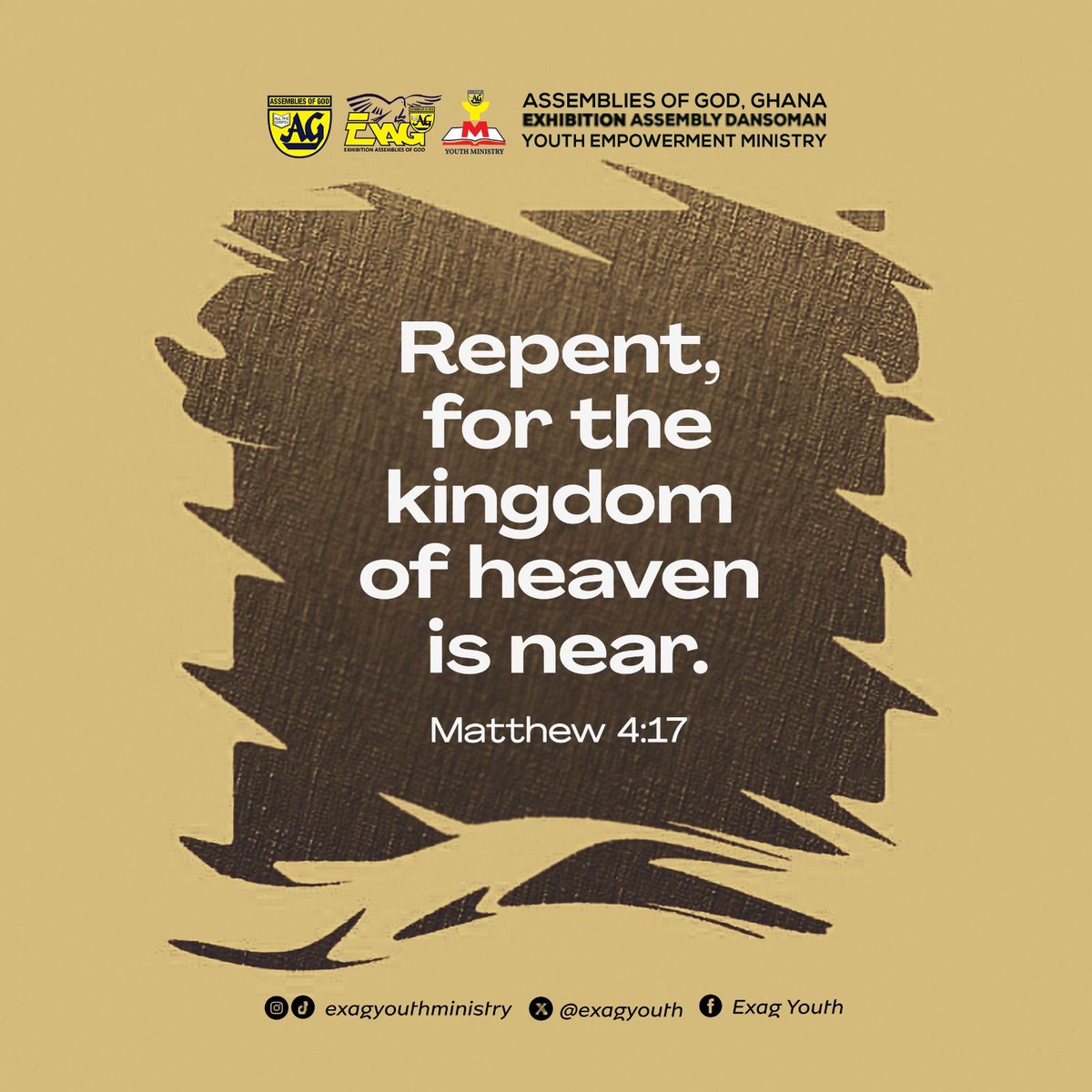 exagyouth's tweet image. Jesus Christ is coming again. Repent!

#ExagYouth
#MissionsWeek