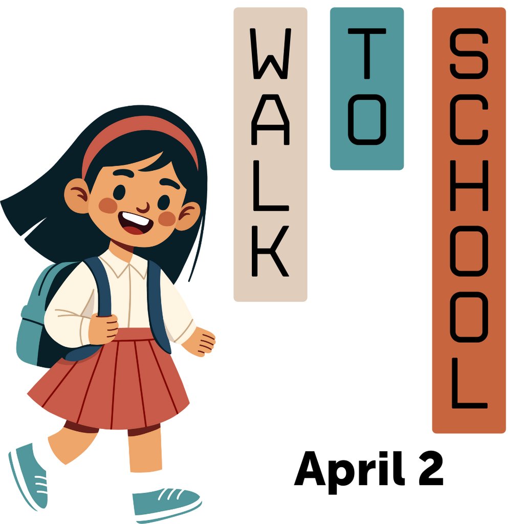 It's another Walk to School Day on April 2nd.  We'll see you ready to walk at the park!