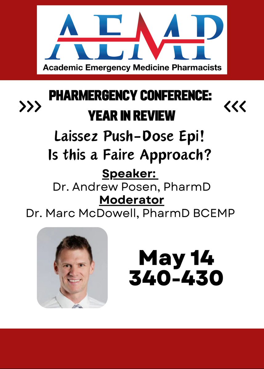🚨 AEMP25 Content Alert! 
📅  Year in Review!
🚑 Laissez Push-Dose Epi! Is this a Faire Approach? 
📣 Speaker: Dr. Andrew Posen, PharmD
#AEMP25 #AEMPlify #EMRx