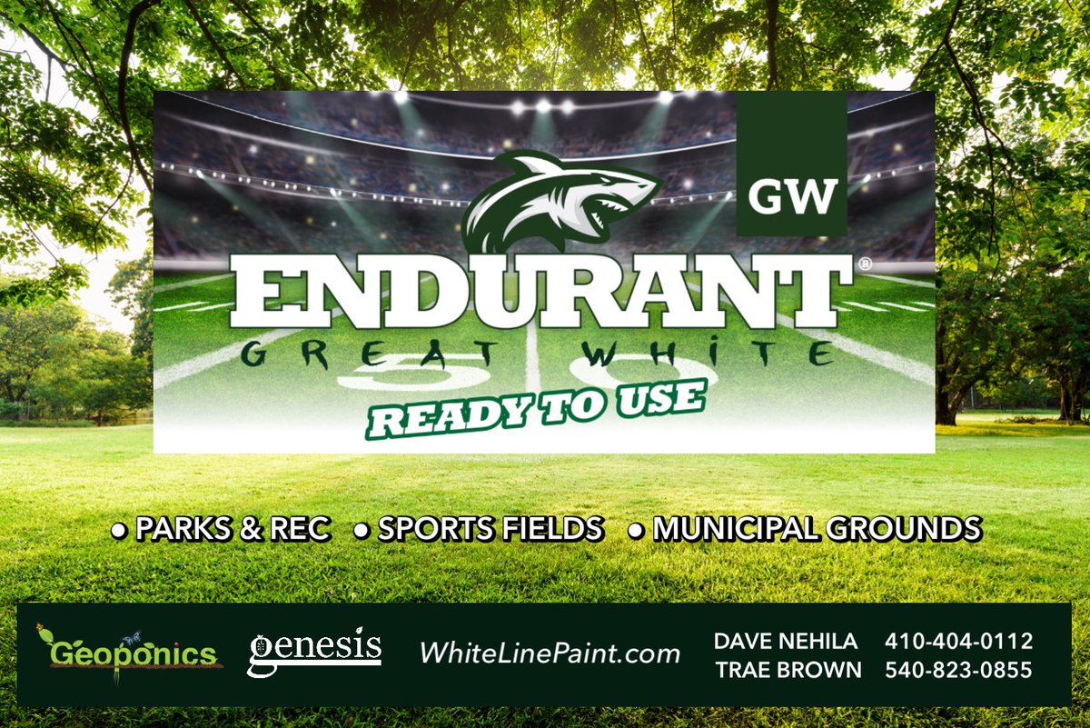 Great White RTU Line Paint is perfect for Sports Field and Parks &amp; Recreation managers. With quality paint that lasts longer, is brighter, and is easier on the wallet, it’s a no-brainer for municipal applicators. 

Contact your Genesis Rep today for more info and purchase!