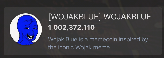 sharedculture's tweet photo. I am now a @WojakBlueADA Billionaire!  Thank you @Coti_hodler for all the fantastic work you do. I look forward to dripping more rewards and watching the price go up! The holder cards - only 49 left to mint! https://t.co/4UVaHSEWs2
