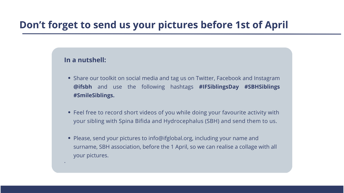 ifsbh's tweet photo. 📣 Let’s celebrate IF Siblings Day together! 💙

📸 Don’t forget to send us your photo by April 1st to be featured!

👉 Download the toolkit https://t.co/neNwhY5RSP

#IFSiblingsDay #SBHSiblings #SmileSiblings https://t.co/qbWu1ioIQp