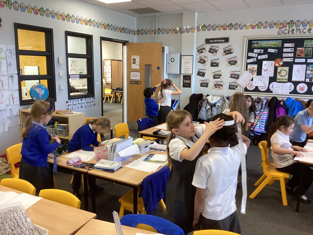 MNA_Year2's tweet photo. Today we have been investigating whether all our body parts grow as we get older. We have carried out an investigation to see if older children have larger head circumferences. We discovered that all children have similar sized head circumferences.@morley_newlands https://t.co/PE66zR1lHW