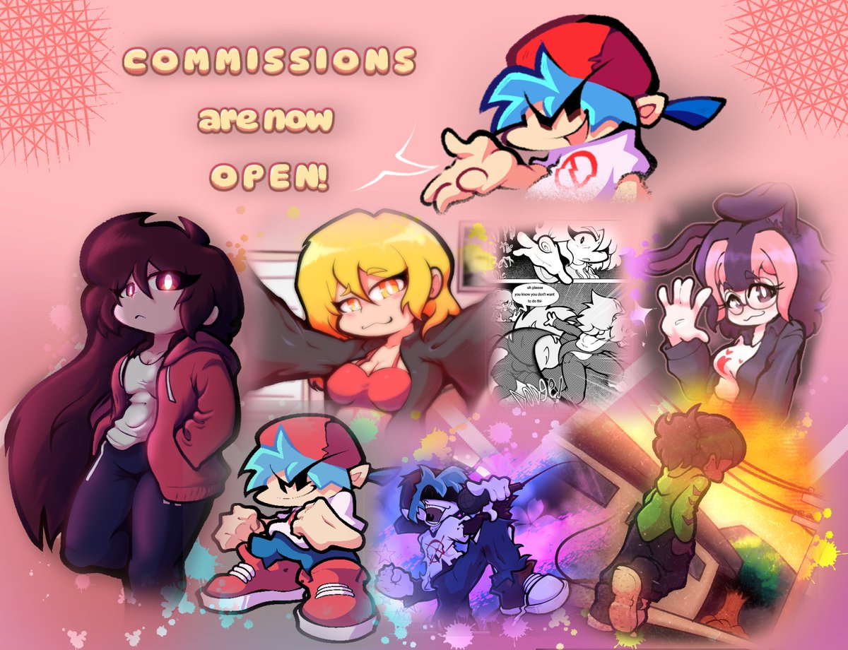 daettqw1's tweet image. COMMISSIONS are now OPEN! 馃惐
doodle: $20
base color: $25
full shading: $30
FULL RENDER: $40
MANGA PANEL (depending on the complexity) : $50
+ simple BG: $5
i draw first and then you pay later
ask for details via DM
OR Discord, tag: daettqwlol
Payment is via PayPal only