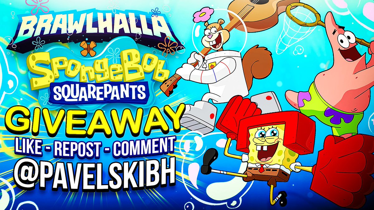🎁SpongeBob Crossover Giveaway🎁

10x SpongeBob Codes 🧽
10x Patrick Codes 🌟
10x Sandy Codes ⏳

To Enter the Giveaway you must:😳

🥇Follow Me! (<a href="/PavelskiBH/">Pavelski</a>)
🥈Like and Retweet!
🥉Tag a Friend!

30 Winners will be Chosen in 2 Weeks.🎊

#Brawlhalla #brawlhallapartner #SpongeBob