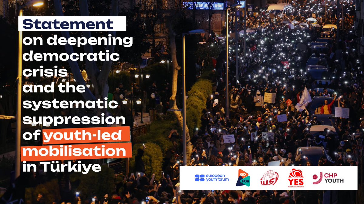 Statement on deepening democratic crisis and the systematic suppression of youth-led mobilisation in Türkiye

We will not be silenced.
We will not stand down.

Young people in Türkiye will continue to resist, organise, and demand the democracy we all deserve.

GoFor - The