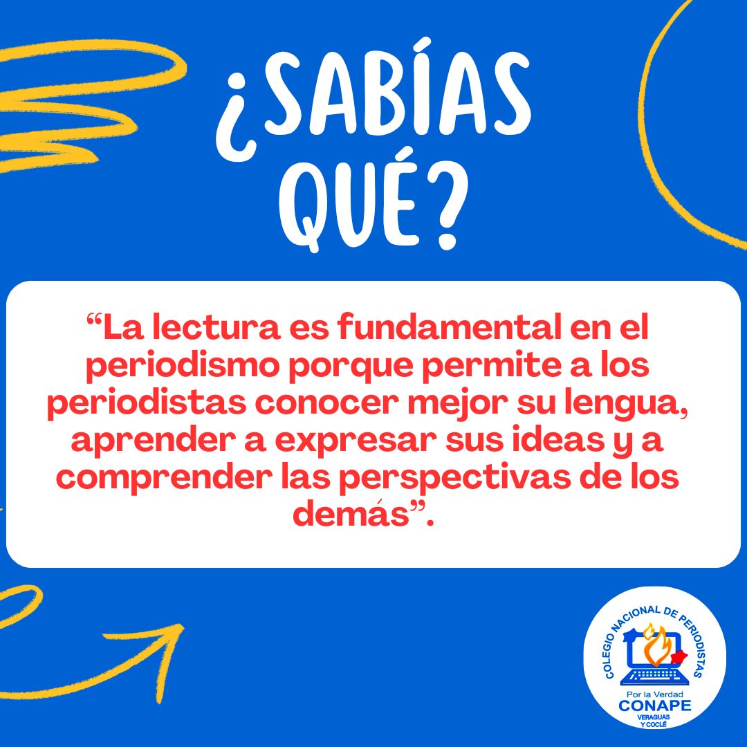 conapevercoc's tweet image. #ConapeTips para esta semana, importancia de la lectura para los Periodistas.
#Conape #Coclé #Veraguas