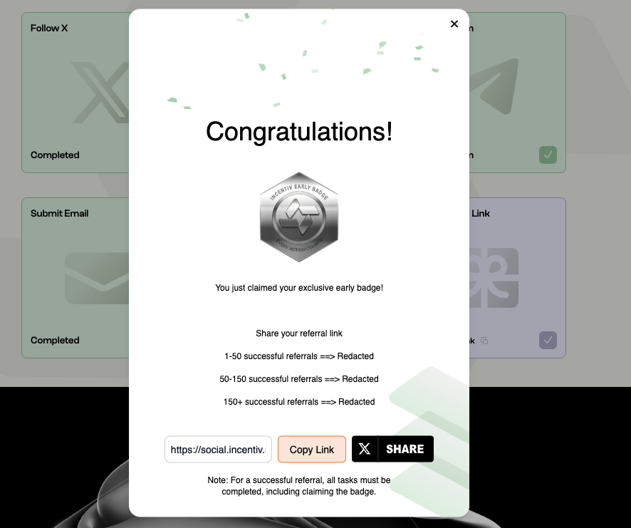 Claimed my Early Badge from <a href="/Incentiv_net/">Incentiv</a>. Testnet is Coming Soon. Remember, Every Action Counts social.incentiv.net/?ref=1007715