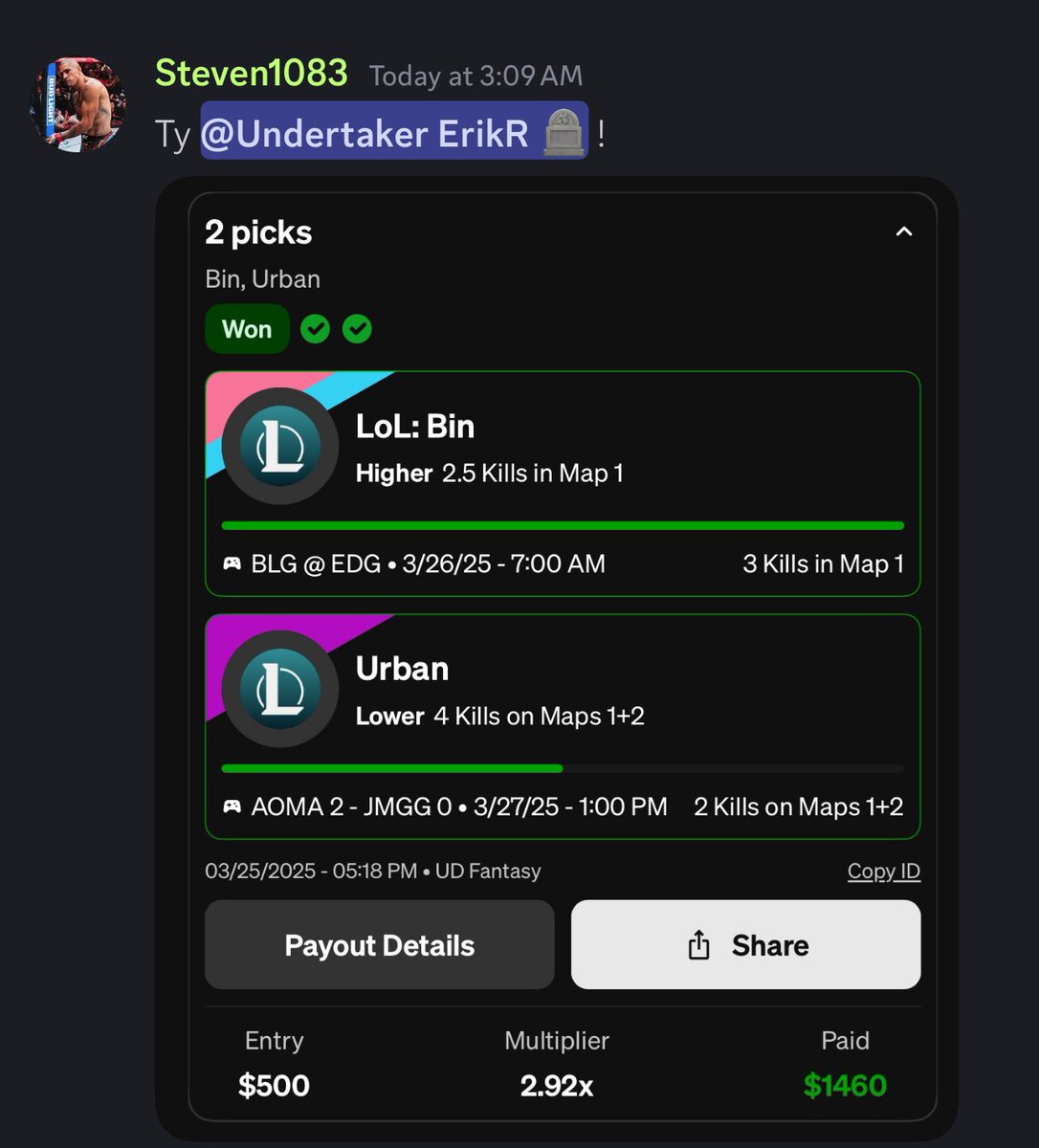 Early ✅✅✅ with the Undertaker 

Free Dubclub for 7 days 

🔗 dubclub.win/r/p/pri-gecxq/…