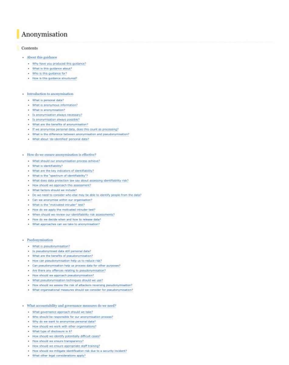 Luis Montezuma | @luismontezuma@mstdn.social (@montezumachavez) on Twitter photo The UK DPA just published its guidelines on anonymization and pseudonymization.
Credits: <a href="/JulesPolonetsky/">Jules Polonetsky</a> The UK DPA just published its guidelines on anonymization and pseudonymization.
Credits: <a href="/JulesPolonetsky/">Jules Polonetsky</a>