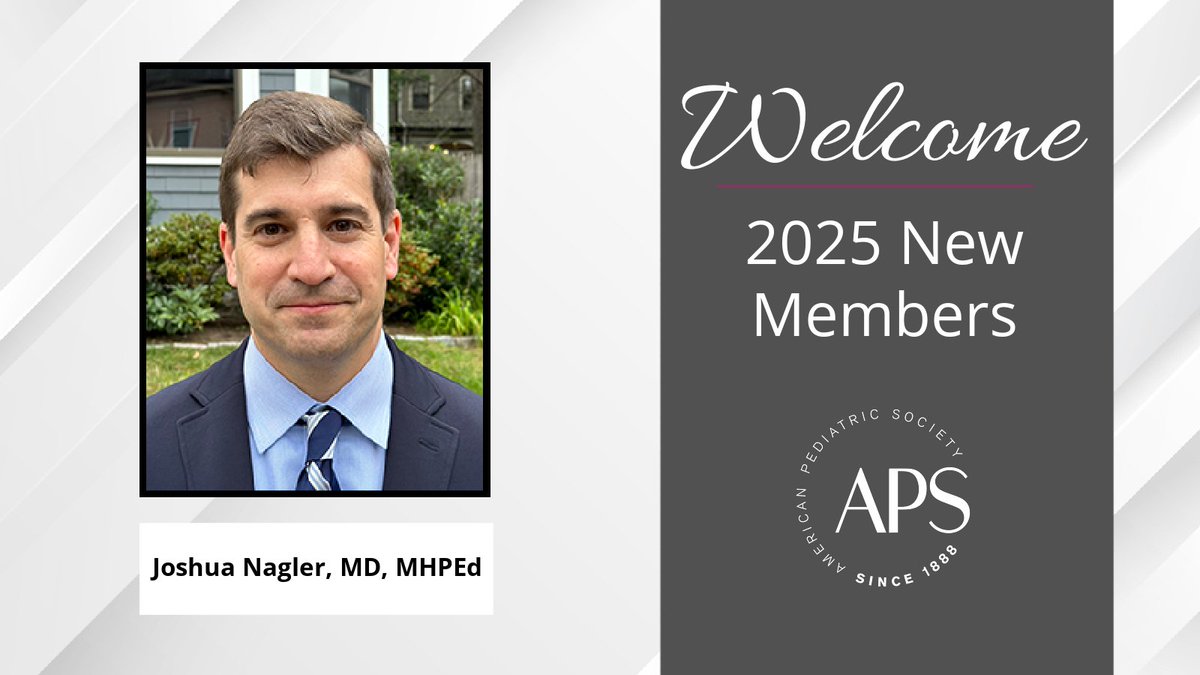 APS (@amerpedsociety) on Twitter photo The APS congratulates and welcomes Dr. Joshua Nagler from Harvard Medical School (<a href="/harvardmed/">Harvard Medical School</a>), one of the Society's New Members for 2025. Read more about Dr. Nagler here: ow.ly/8kQ350Vp85O
#PediatricScientist #pediatrics The APS congratulates and welcomes Dr. Joshua Nagler from Harvard Medical School (<a href="/harvardmed/">Harvard Medical School</a>), one of the Society's New Members for 2025. Read more about Dr. Nagler here: ow.ly/8kQ350Vp85O
#PediatricScientist #pediatrics
