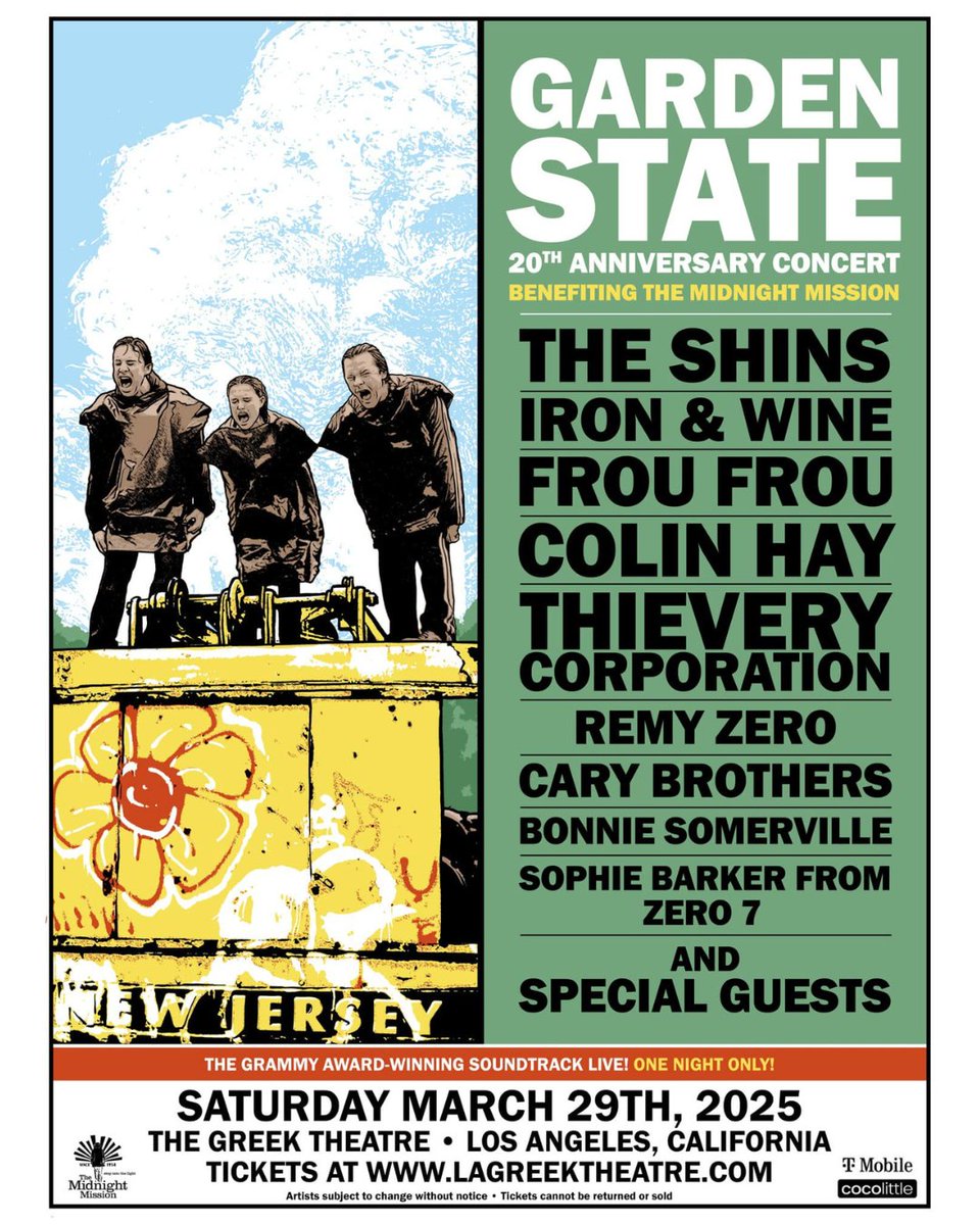 🎶 Join us for The Garden State 20th Anniversary Concert benefiting @MidnightMission!

📍 March 29, 2025 | The Greek Theatre, LA
🎟 Sold out! Watch the livestream: veeps.com/gardenstate

#GardenStateConcert #MusicForACause #TheMidnightMission