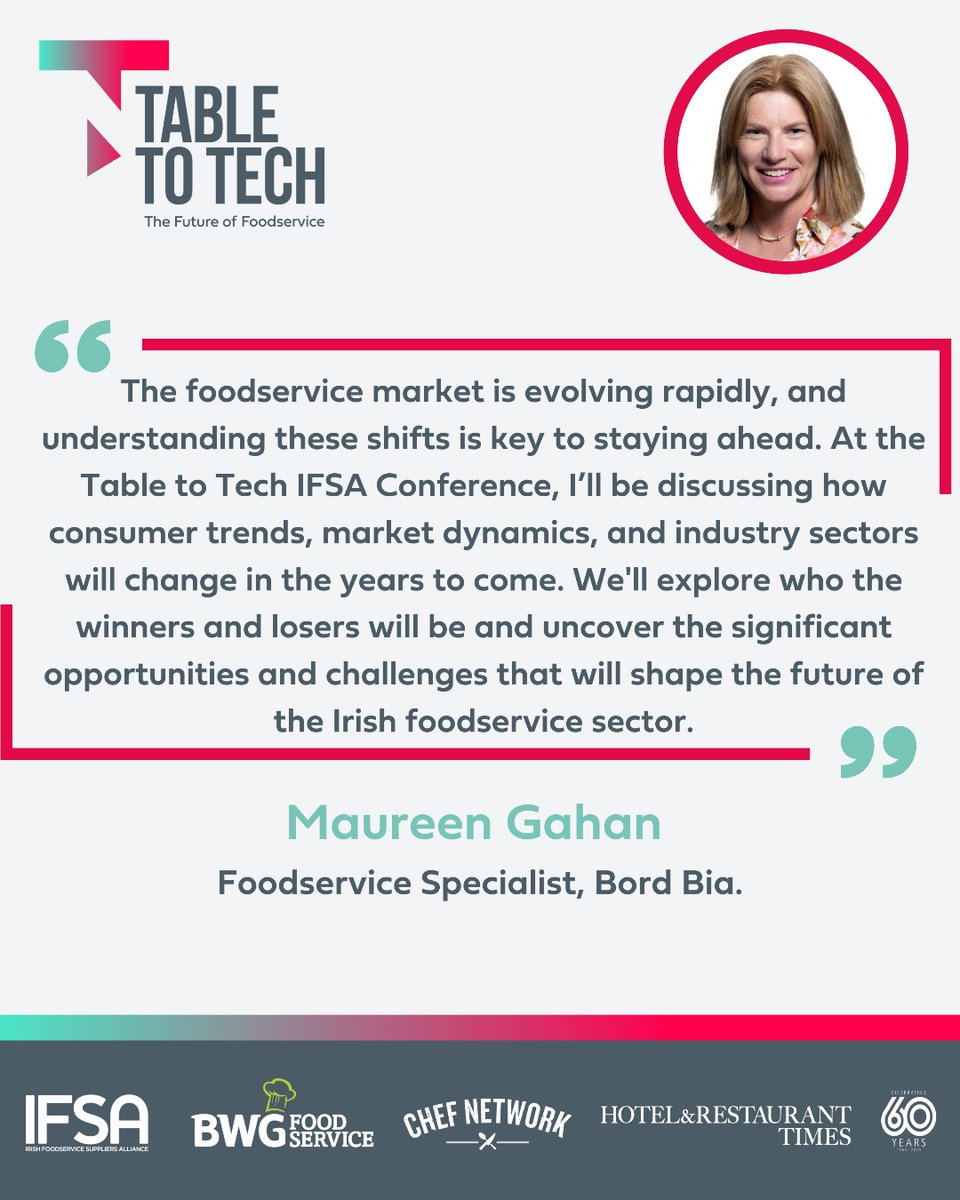 catexexhibition's tweet image. MEET MAUREEN GAHAN

At the Table to Tech IFSA Conference, Maureen will speak on &quot;The Future of Foodservice&quot;.

 Don&apos;t miss out—grab your ticket now via the link in bio.
#FutureOfFoodservice #IFSAConference #TableToTech