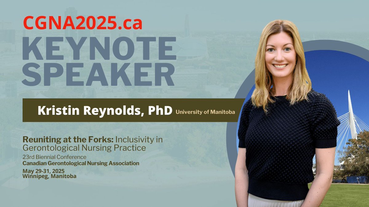 Canadian Gerontological Nursing Association (@cgna_ca) on Twitter photo 👉 #CGNA2025 Keynote Speaker! Dr. Kristin Reynolds, Department of Psychology <a href="/umanitoba/">University of Manitoba</a> -- join us in Winnipeg for Reuniting at the Forks: Inclusivity in Gerontological Nursing Practice, May 29-31, 2025! cgna2025.ca 👉 #CGNA2025 Keynote Speaker! Dr. Kristin Reynolds, Department of Psychology <a href="/umanitoba/">University of Manitoba</a> -- join us in Winnipeg for Reuniting at the Forks: Inclusivity in Gerontological Nursing Practice, May 29-31, 2025! cgna2025.ca