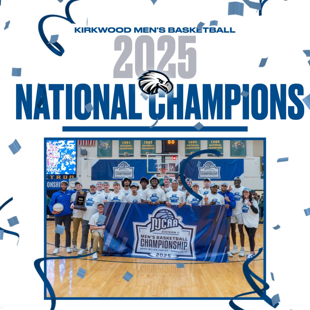 Kirkwood Eagles (@kirkwoodeagles) on Twitter photo 𝙈𝙚𝙣'𝙨 𝘽𝙖𝙨𝙠𝙚𝙩𝙗𝙖𝙡𝙡 𝘾𝙚𝙡𝙚𝙗𝙧𝙖𝙩𝙞𝙤𝙣 🏆
Everyone is invited to celebrate <a href="/KCC_MBB/">Kirkwood Men's Basketball</a>’s 2025 National Championship!
🕑- Tuesday, April 1st, at 11:15 AM
📍- Johnson Hall
🍰- Cake & drinks served at 11:15 AM 𝙈𝙚𝙣'𝙨 𝘽𝙖𝙨𝙠𝙚𝙩𝙗𝙖𝙡𝙡 𝘾𝙚𝙡𝙚𝙗𝙧𝙖𝙩𝙞𝙤𝙣 🏆
Everyone is invited to celebrate <a href="/KCC_MBB/">Kirkwood Men's Basketball</a>’s 2025 National Championship!
🕑- Tuesday, April 1st, at 11:15 AM
📍- Johnson Hall
🍰- Cake & drinks served at 11:15 AM