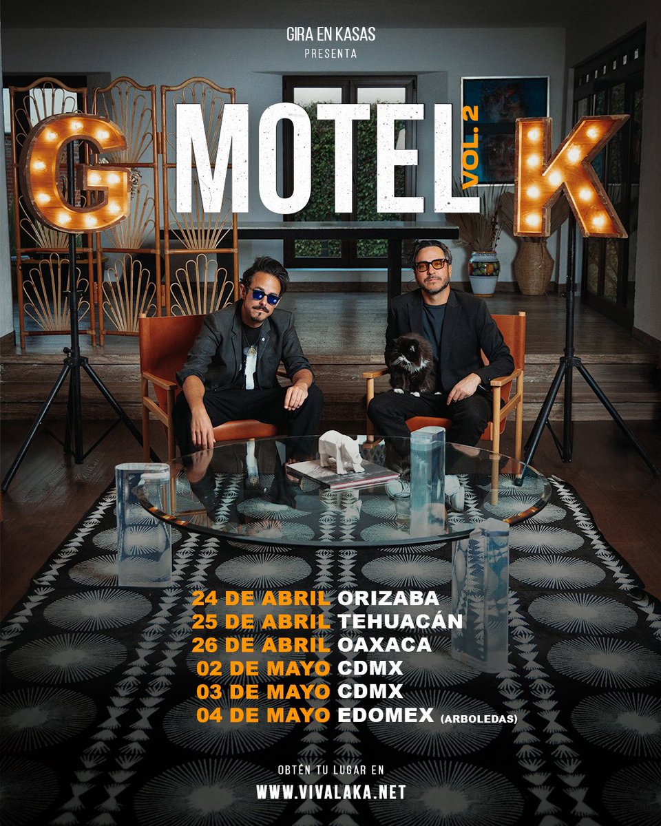 Después de la gran experiencia que fue, y que nos faltaron varias ciudades, ¡volvemos a Gira en KAsas! 🚀✨ Les dejamos las fechas. 🙌

¡Acompáñenos!

Obtén tu lugar en vivalaka.net/motel-gk/