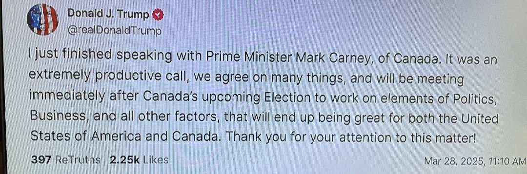 Prime Minister Mark Carney, everybody.

This guy is doing such a good job, I'm thinking he may crush seat records in this election.

He's going to blow by 200 seats if he keeps it up.