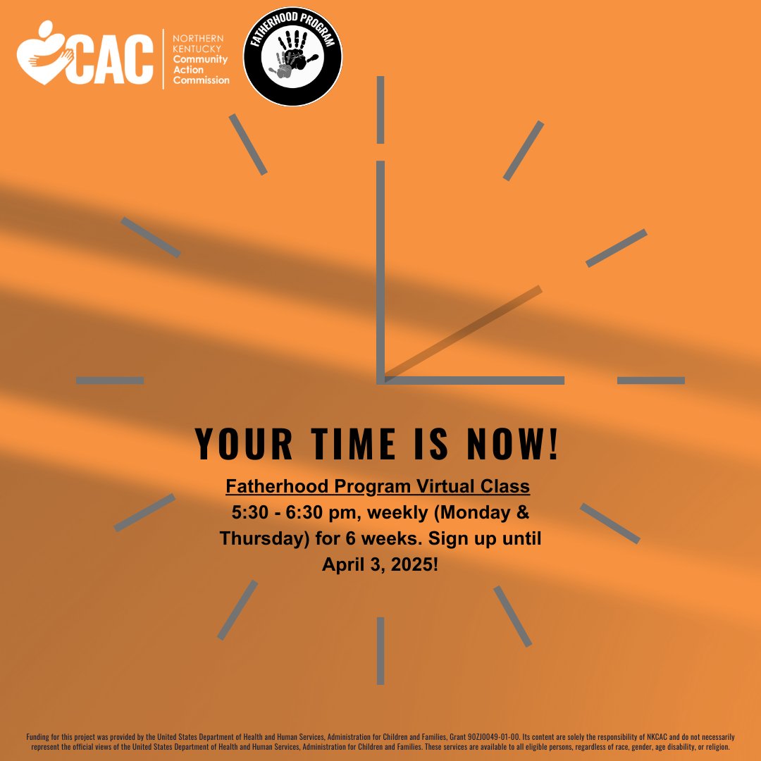NKyComAction's tweet image. Step up, get involved, and make a lasting impact in your child’s life. Enroll in our Fatherhood Program today and build a stronger future—together. Click the link to learn more: nkcac.org/services/famil…

#FatherhoodFriday  #FathersMatter #YourTimeIsNow