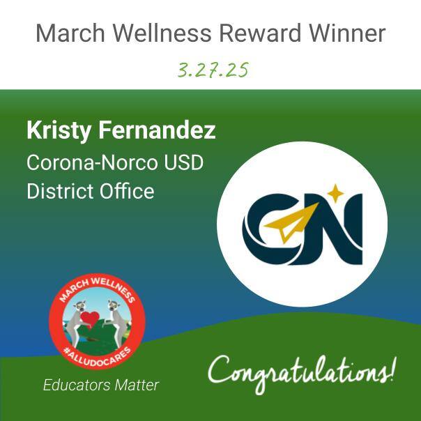 🎉 Congratulations Kristy from <a href="/CNUSD/">Corona-Norco USD</a> ! 🎉

You are a #MarchWellness Educator Gift Giveaway WINNER! 🏆

Thank you for being an incredible educator and for everything you do every day! 💙👏 #Gratitude #EducatorAppreciation