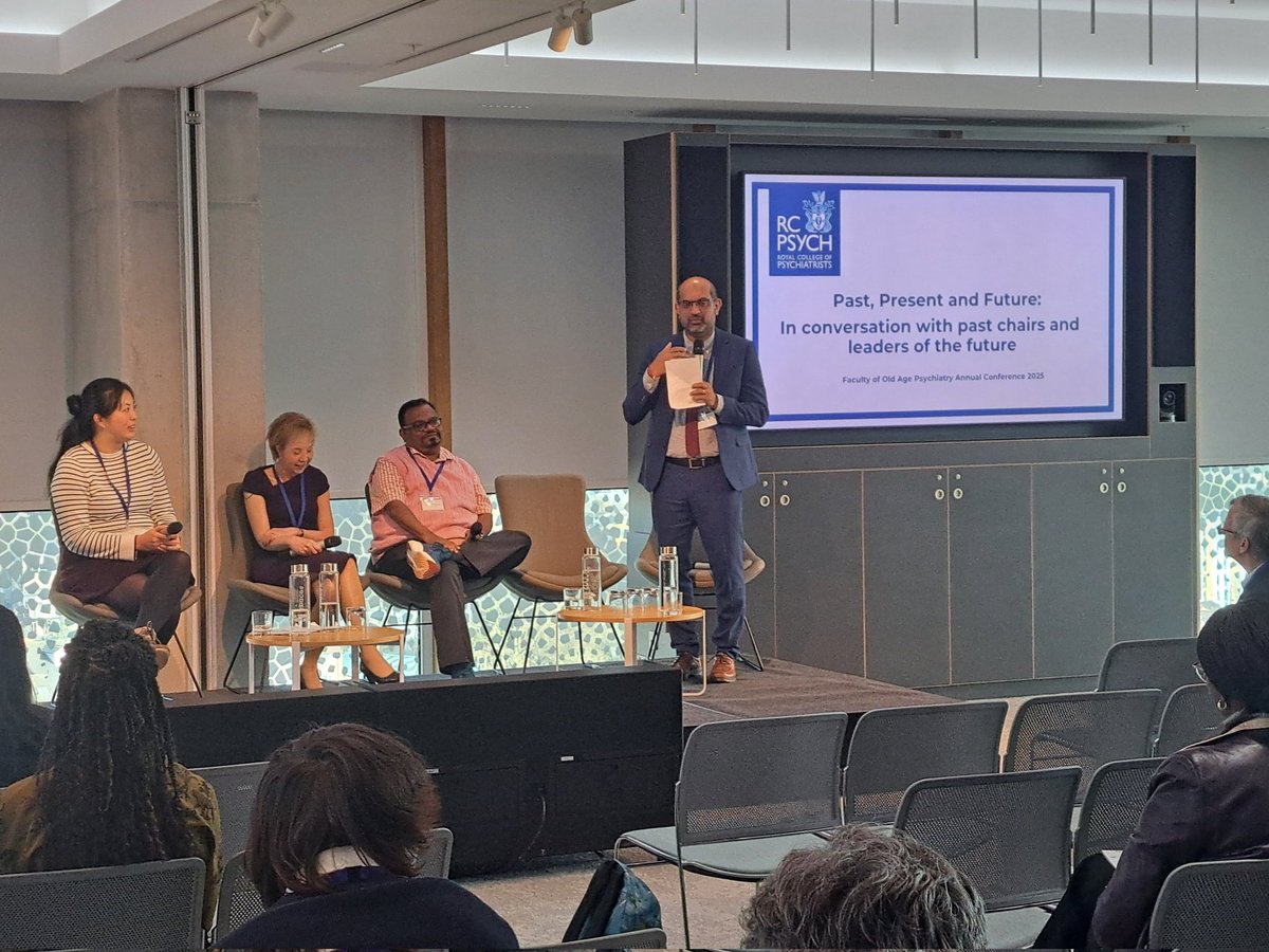 Chineze Ivenso (@chinezeivenso) on Twitter photo Past, present and future: in conversation with past chairs and leaders of the future - <a href="/mohanbhat101/">Mohan Bhat</a> <a href="/deliriumkrish/">Prof M Santhana Krishnan💙💛</a> <a href="/AyanaCapy/">Ayana Hazu</a> Dr Amanda Thompsell
<a href="/rcpsychOldAge/">Old Age Psychiatry 🌈</a> #OAPsych2025 Past, present and future: in conversation with past chairs and leaders of the future - <a href="/mohanbhat101/">Mohan Bhat</a> <a href="/deliriumkrish/">Prof M Santhana Krishnan💙💛</a> <a href="/AyanaCapy/">Ayana Hazu</a> Dr Amanda Thompsell
<a href="/rcpsychOldAge/">Old Age Psychiatry 🌈</a> #OAPsych2025