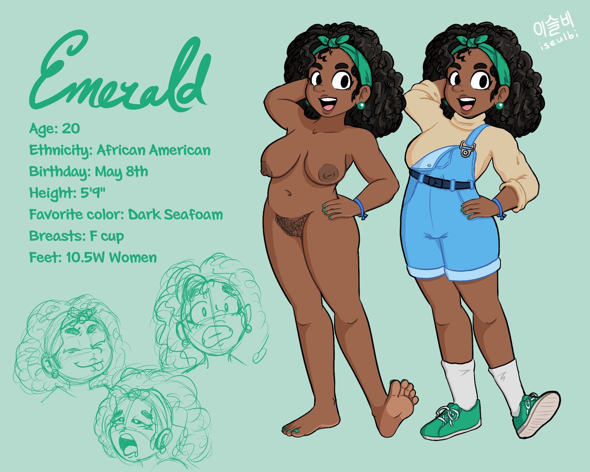 Meet Emerald! A down-to-earth nursing student who enjoys the simple things in life. She can often be pessimistic, but her childhood best friend April always keeps her in check.

Feel free to ask questions about her!

#oc #originalcharacter #nsfw #nsfwart