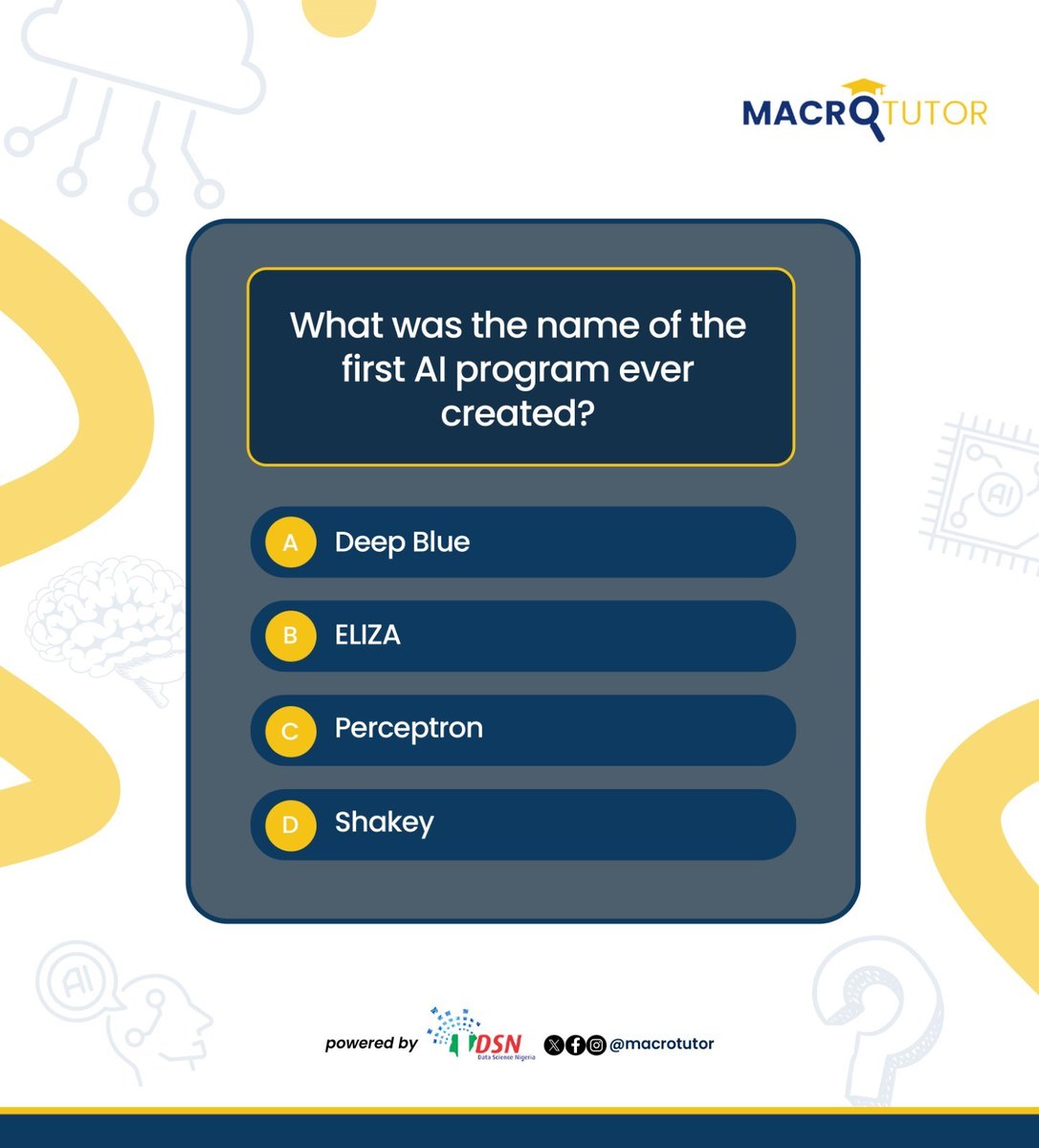 macrotutor_'s tweet image. Hey Future Innovators!
It's fun fact quiz time!
What was the name of the first AI program ever created?
Hint: It was designed to play checkers way back in 1951!
Drop your answer in the comments!
Letโs see who gets it right!
#AITrivia #TechExplorers #FunLearning