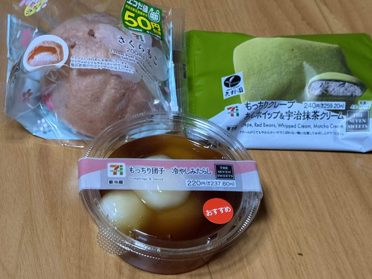 #うに爺P コンビニで春らしいの買ってみた😃