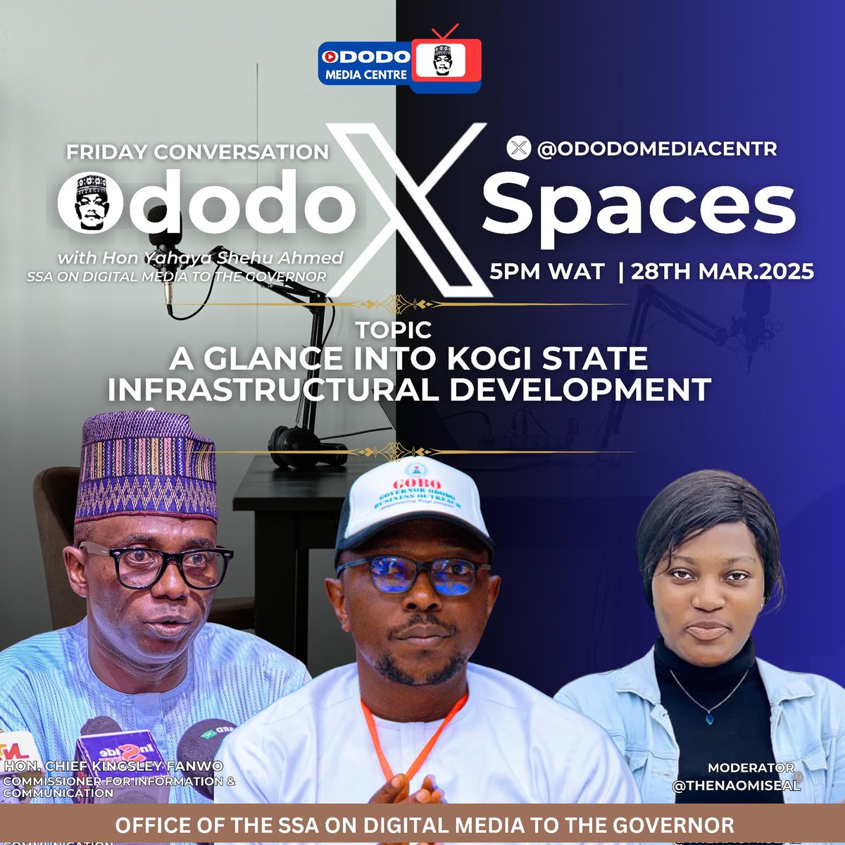 ododomediacentr's tweet image. Exciting news! Today, on Ododo X Spaces, we're joined by the amiable Chief Kingsley Femi Fanwo ( Commissioner For Information &amp;amp; Communication) @KingsleyFanwo
Get ready for a thought-provoking conversation. 
#OdodoXSpaces #OdodoIsWorking #MeetOurGuest