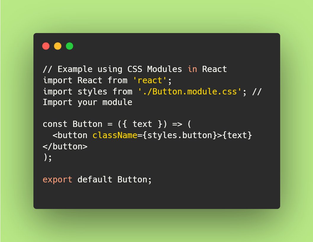 nrachabathuni's tweet image. Encapsulate your styles to avoid conflicts and enhance component scalability!
🛠️ Build cleaner, more maintainable UI components with CSS Modules!
#CSSModules #WebDev #FrontEndDevelopment #CodeQuality