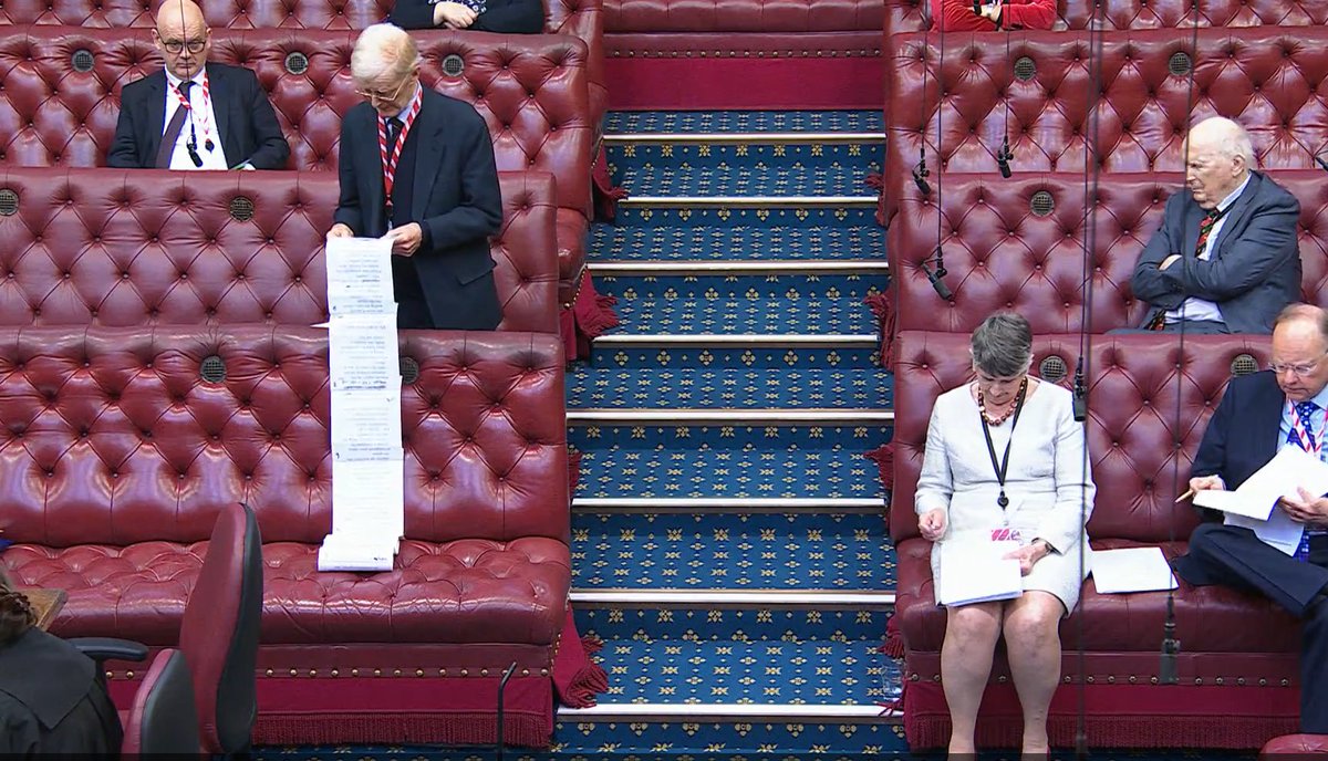 Conservative peer Lord McColl of Dulwich flexing over the length of his speech in the House of Lords...