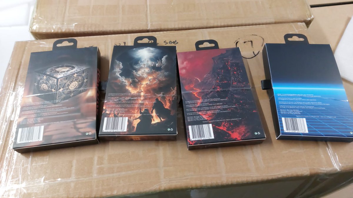 Matt B Loxley (@matt_b_loxley) on Twitter photo Delivery Day:
Exciting week with 10 big boxes arriving on Monday restocking some darts, flights and stems.
Today 8 boxes arrived with the new 4 Reel Darts <a href="/ReelDarts/">Reel Darts (by Loxley)</a> and some prototype darts and points.
Now to get them photographed so the shops can start ordering! Delivery Day:
Exciting week with 10 big boxes arriving on Monday restocking some darts, flights and stems.
Today 8 boxes arrived with the new 4 Reel Darts <a href="/ReelDarts/">Reel Darts (by Loxley)</a> and some prototype darts and points.
Now to get them photographed so the shops can start ordering!