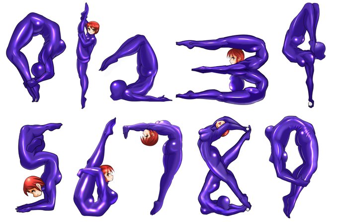 #上手いとか下手とかそういうのは関係なく自分が気に入っている絵 
Arithmetic Figures by Contortionist figures (コントーショニスト体型による算用数字) 